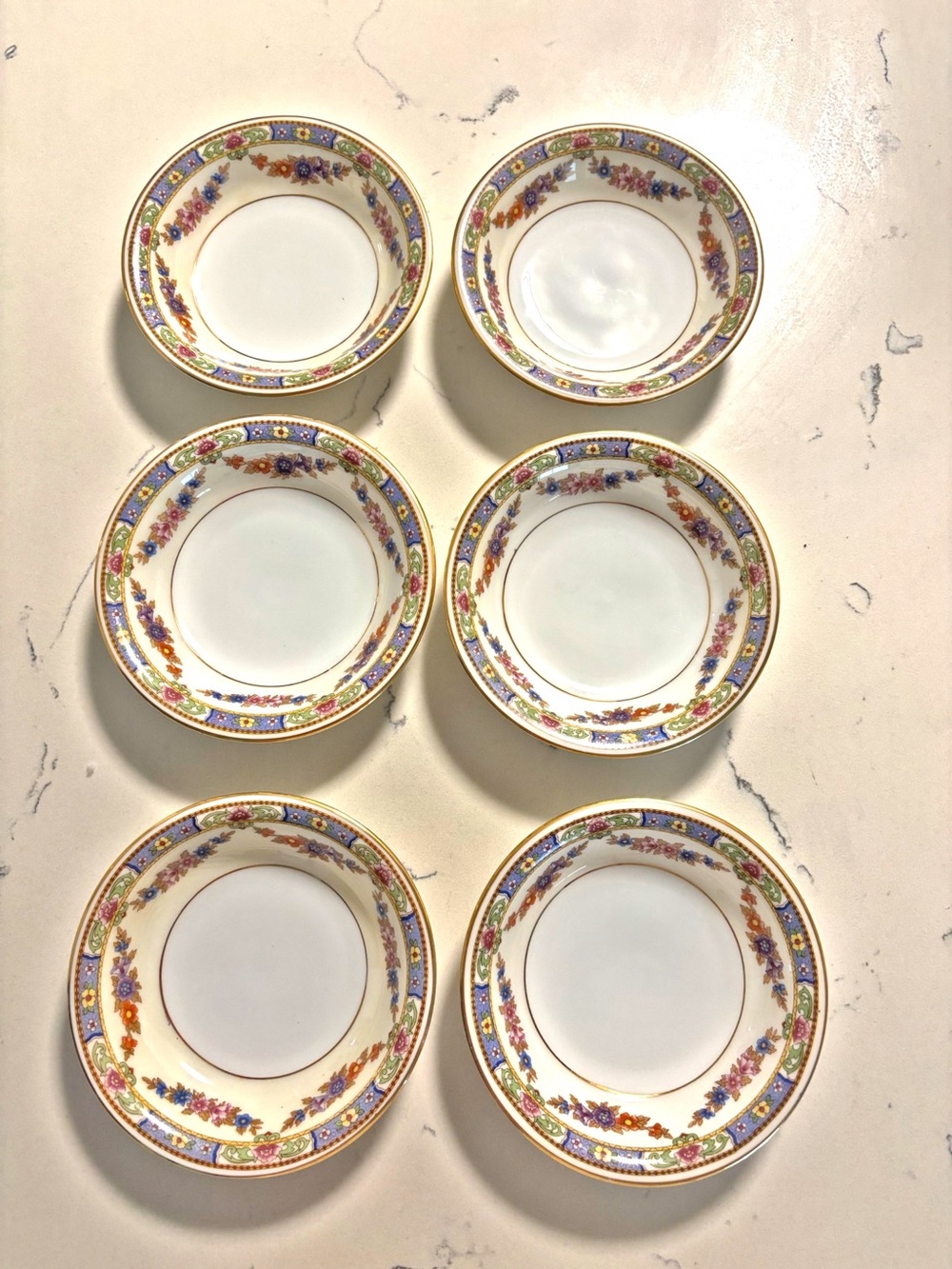 Set of 6 Epaig Czechoslovakia Antique Small Dessert Bowls